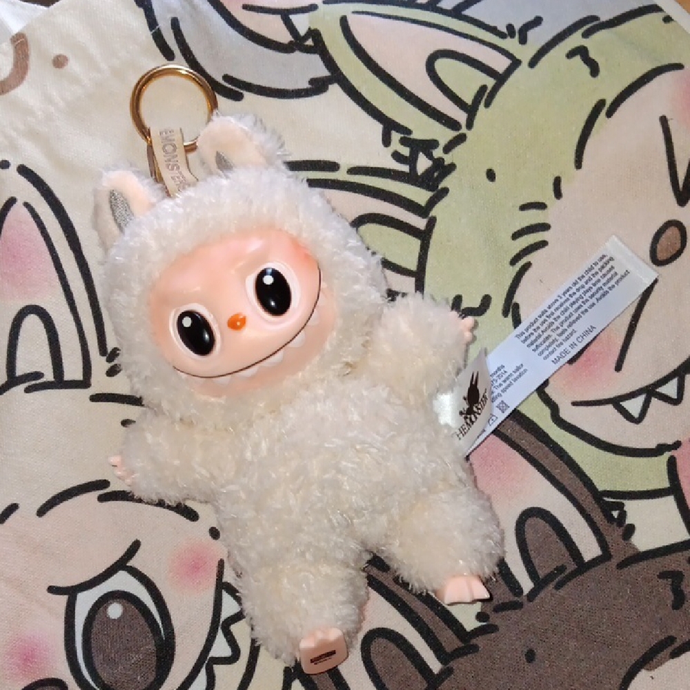 Lafufu Cream Plush Keychain
